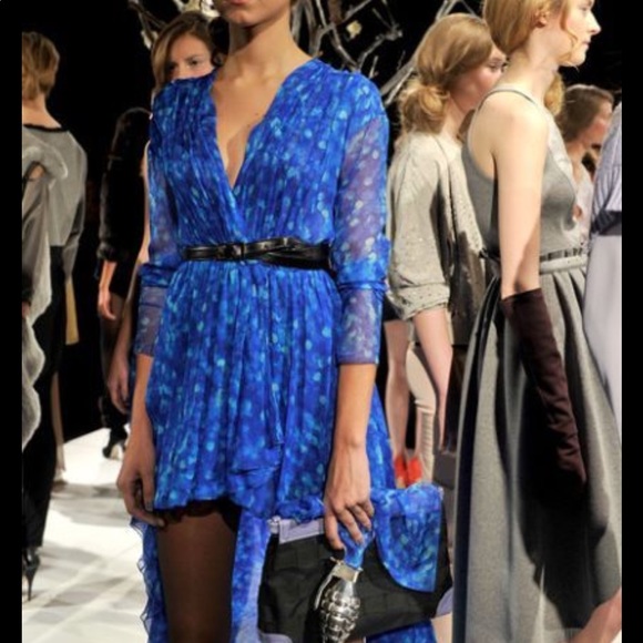 NWT joy Cioci Mariana hi-low blue sparkle gown sz4 - Picture 6 of 12